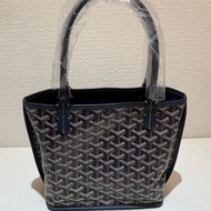 深藍色GOYARD Anjou Mini Tote全新深藍皮革迷你手提托特包