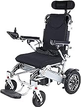 Fashionable Simplicity Foldable All Terrain Electric Wheelchair With Adjustable Backrest Double Motor Lightweight Mobility Aid Power Scooter Wheelchairs With Headrest