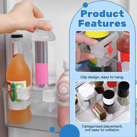 4/8pcs Refrigerator Storage Divider Clip,Fridge Door Storage Partition Expandable Baffle Dividers Ki