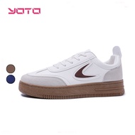 YOTO Men Shoes Casual Low Top Leather material Shoes Lace Up Fashionable Sneakers