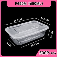 (แบบยกลัง 300 ชิ้น/ลัง) กล่องใส่อาหาร กล่องพลาสติก พร้อมฝาแยกกล่องสีใส ทำจากวัสดุ PP แบบลัง  F500ml.