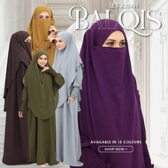 BALQIS SET ABAYA KHIMAR | UMRAH DAN HAJJ TRAVEL | KAIN CEY CREPE IRONLESS & PERCUMA KHIMAR TALI Abay