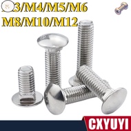 WF  Stainless Steel Carriage Bolt Round Head Square Neck Bolt Anti-rotation Machine Screw Hardware M