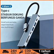 READY – 5 in 1 USB-C Adapter Without Driver, READY to Use HDMI 4K PD Charging Card Reader USB 3.0 Au