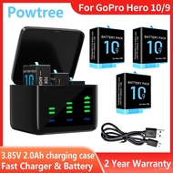Baery For GoPro Hero 9/10 Li-ion 3.85V 2000mAh Smart Charging Case Rechargeable Action Sports Camera Baery Chargeressori