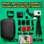 Paket Xiaomi Yi Action Camera Sudah Mod Mic External Motovlog Yi cam Inter Action Camera Support Mic