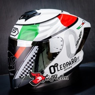 JS ARMOR LEO WHITE MOTIF | HALF FACE