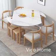 枱 免費送貨~VicoHome table 岩板餐桌 實木旋轉岩板餐桌 餐枱 兩用 飯枱 椅子 方枱 圓枱 餐檯 飯檯 餐枱椅組合H-HVK3615-LS