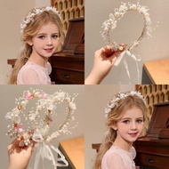 White Princess Pearl Flower Headpiece Pearl Crown Hair Accessories Crown Princess Crown