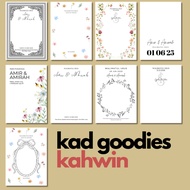 KAD GOODIES Kahwin/ Birthday Hari Jadi/ Farewell Perpisahan Saiz A6 IVORY CARD 230 GSM