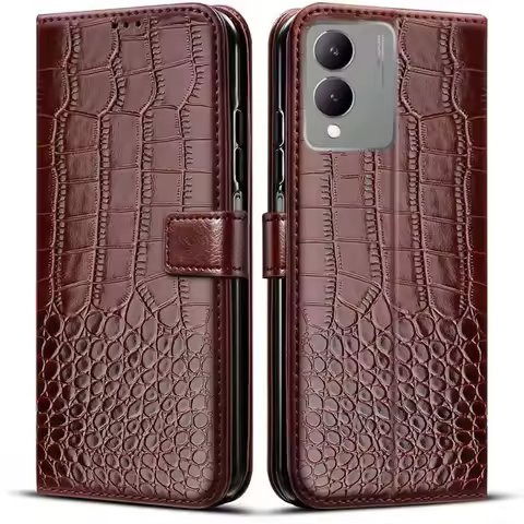 PU Leather Cover For Vivo Y17s 2023 Case Wallet Book Stand Shell Skin Phone Cases For Funda Para Viv