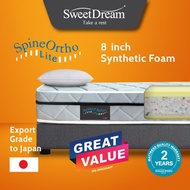 SweetDream SpineOrtho Lite Mattress Euro Top Synthetic Foam Mattress (8" thickness)