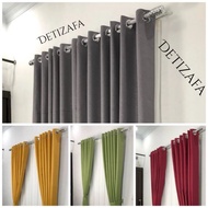 Plain Blackout Curtains (6,9,12 Waves) 7 Color Variants Height 150cm/170cm/200cm/230cm/250cm/280cm L