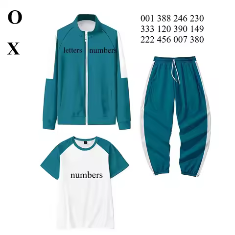 Calamari Game Cosplay Costume 456 230 001 Thanos Tracksuit Jacket T-shirt Pants Suit Teenager Sweats