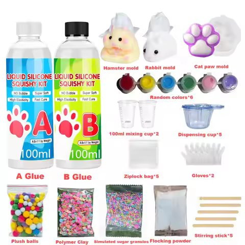 Taba Squishy Kit for Kids and Adult Squishy Maker to Make Your Own Squishies Cat Paw and Animal Squi