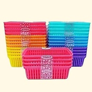 Rainbow Basket Plastic Size: 8x16x4.5 Cm. (1 Pack 4 Pieces) kgd.center