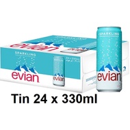 Evian Natural Mineral Water From France Sparkling Water Tin 24 x 330ml