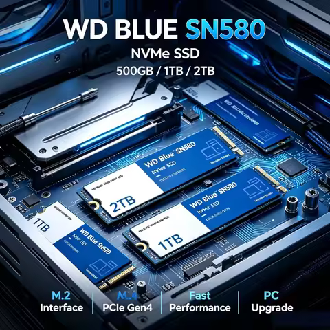 Original WD Blue SN580 M.2 2280 PCIe4.0 NVMe SSD,500GB/1TB/2TB, High Speed Internal Solid State Driv