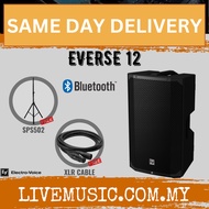 EV Electro-Voice Everse 12 12-inch 2-way Battery-powered PA Speaker w/Speaker Stand And Cable - Blac