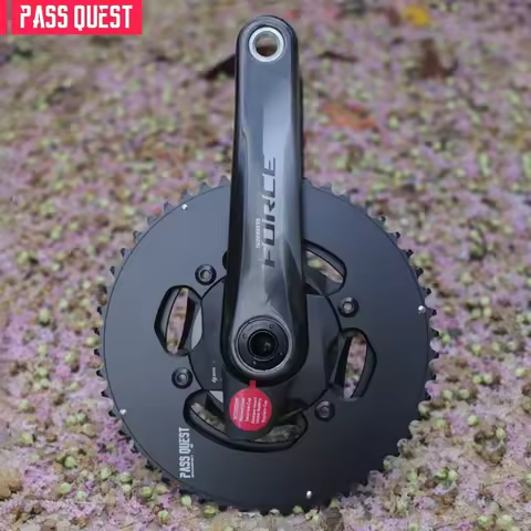 PASS QUEST 107 bcd chainring 2X Double Chain ring with 4 bolts For SRAM FORCE Quarq Power Meter AXS 