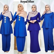 🔥(SIZE XS-5XL) TEMA SEDONDON BAJU KURUNG ROYAL BLUE RAYA 2026 - KURUNG MODEN RIAU KEDAH POKET BRIDES