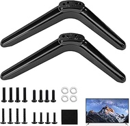 2 x Universal TV Stands, TV Base Feet, TV Base Stand with Non-Slip Pads and Screw Set, Compatible wi
