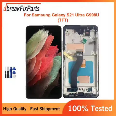 6.8 Inch TFT For Samsung Galaxy S21 Ultra 5G SM-G998U G998F G998B LCD Display Touch Screen Digitizer