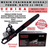 mesin gergaji pohon kayu senso uchiha 2tak 4tak 22inch bar canggih chainsaw chain saw