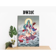 wall decor budha poster kayu dewi kwan im dewi welas asih