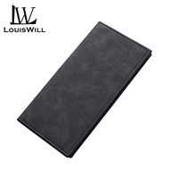 LouisWill Men Long Wallet PU Leather Slim Wallet Long Clutch Leather Wallet Long Business Male Walle