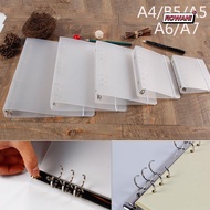 ROWAN1 A4/B5/A5/A6/A7 Notebook Shell Vintage  Plastic Shell Journal Diary Stationery Ring Binder