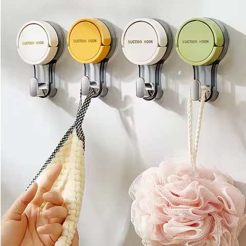 Suction Cup Hook Reusable Stronge Vacuum Bathroom Suction Cup Hooks Waterproof Towel Rack Robe Coat 