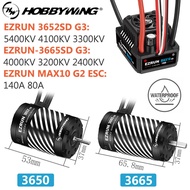 Hobbywing MAX10 G2 Waterproof RC Brushless ESC 80A 140A 3652/3665 G3 Motor 2-3S for 1/10 RC Off-Road