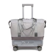 大容量旅行袋 萬向輪行李包 手提拉桿箱 出差旅行必備 輕便收納- 灰色 均碼