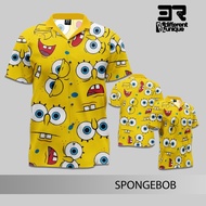KEMEJA Casual 3D Print Shirt for Men, Women, Adults, Children, Full Print 3R Spongebob Face (Spongeb