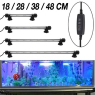 18-48cm Submersible LED Fish Tank Light with Timer Auto On/Off 3 Mode Dimmable IP68 Aqrium Lamp