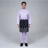 RR BAJU MELAYU WITH FREE RR BUTANG BAJU MELAYU (NO sampin) size XL colour Lilac new ready stock by R