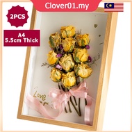 2pcs A4 Flower Frame Rose 5cm Depth Hollow Frame 3D Frame 中空5cm 干花相框 DIY画框 Frem Bunga Mas Kahwin bin