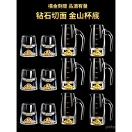 Set Small Wine Glass Gold Foil Sip Glass Diamond 6 White Wine Glass Wine Glass Jug Glass Glass Creat
