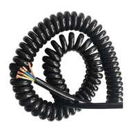 Wire spring spiral cable 2 core-3-4-6-8 core 24AWG 0.2mm black power cord can extend the tensile wir