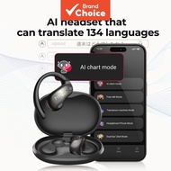 HTC NE19 AI Translation Earphones Bluetooth 5.3 Open-Ear Wireless Headphones for Business Meeting & 