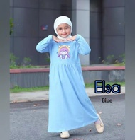 Baju Muslim Elsa Kids Terbaru Dress Anak Cewe Kekinian Modern Lucu Import 2022 Promo Ori Cod
