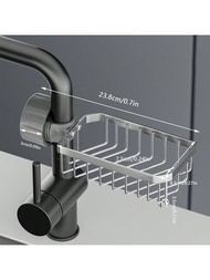 1入組不鏽鋼廚房水槽水龍頭架,海綿布排水架,壁掛式收納組織架