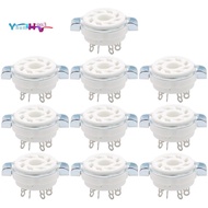 10PCS Chassis Mount 8 Pin K8A Octal Ceramic Tube Sockets for KT88 KT66 6SN7 5AR4 GZ34 5881 6V6 5U4G 