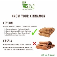 ELIF TEA Ceylon Cinnamon Tea : Pure Ceylon Cinnamon Srilanka (30 Tea Bag) -z1