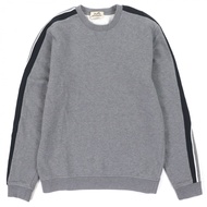 成色極佳 ▼愛馬仕 Hermes 21AW Run H 100%純棉圓領抓絨套頭衛衣 灰色 M碼 義大利製 正品 男款