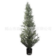 Simulation Wholesale Artificial Pot Plastic Manufacturer Cypress Leaves Cypress Tree Potted Plants B