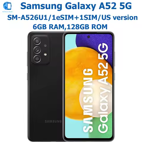 Samsung Galaxy A52 5G Smartphone 6.5-inch 6GB RAM 128GB US Version 64MP Quad Camera Eight Core Snapd