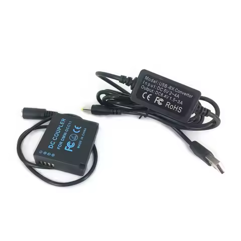 DCC11 Dummy Battery + USB Adapter Charging Cable for Panasonic G100D GX7 GX9 LX100 GX80 GX85 Camera 