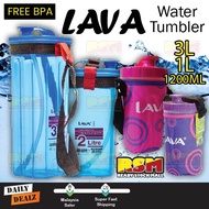LAVA Water Bottle Tumbler Strip Straw Carry Bag 1200ml 2L 3L BPA FREE/Botol Air Minuman Dengan Beg
